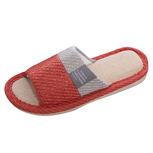 vejtmcc Unisex Hotelslipper Hausschuhe Slippers Für Damen Herren, Weiche Hausschuhe Pantoffeln Badepantoletten Gästehausschuhe Rutschfeste Offener Zeh Pantoffeln Aus Baumwolle Badelatschen von vejtmcc
