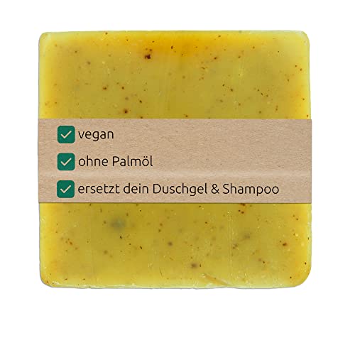 vellidan JUST MEN festes Bio - Duschgel & Shampoo für Männer mit Avokado und Mandelöl. Feste Duschpflege und Haarpflege, Duschseife, Naturseife, handgemachte Seife ohne Palmöl, 100g (3) von vellidan