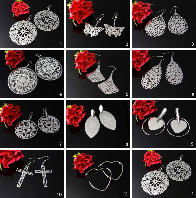 Edelstahl Ohrringe Ohrhänger Ohrschmuck Filigran Ohrstecker Schmetterlinge, neu von vendor-unknown