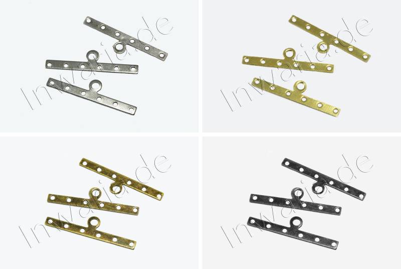 Kettenstege Stege mit Öse 2-/4-/5-/6-reihig Verbinder Zwischenteil Metall, S32 von vendor-unknown