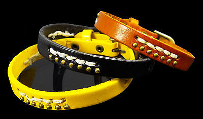 Lederarmband Herrenarmband 26 cm Schwarz Braun Gelb Echtes Leder Armband Biker von vendor-unknown