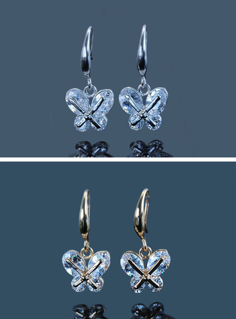 Ohrhänger mit Zirkonia Schmetterlinge Ohrringe Crystal Ohrschmuck, OS-35 von vendor-unknown