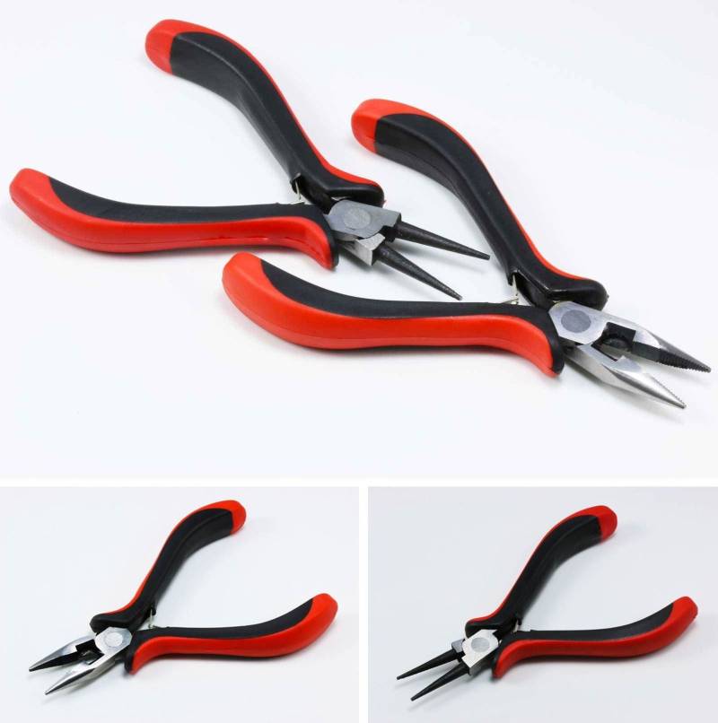 Rundzange Flachzange Seitenschneider Kombizange 2-tlg Set Schmuck Zangen, neu von vendor-unknown
