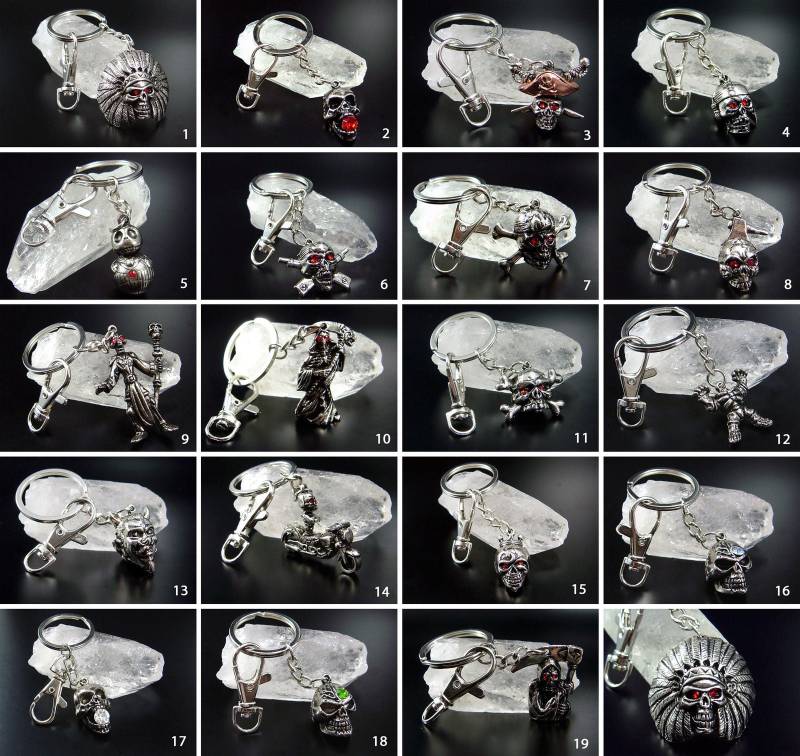 Schlüsselanhänger Taschenanhänger Gothik Skull Schädel Biker Totenkopf Teufel von vendor-unknown