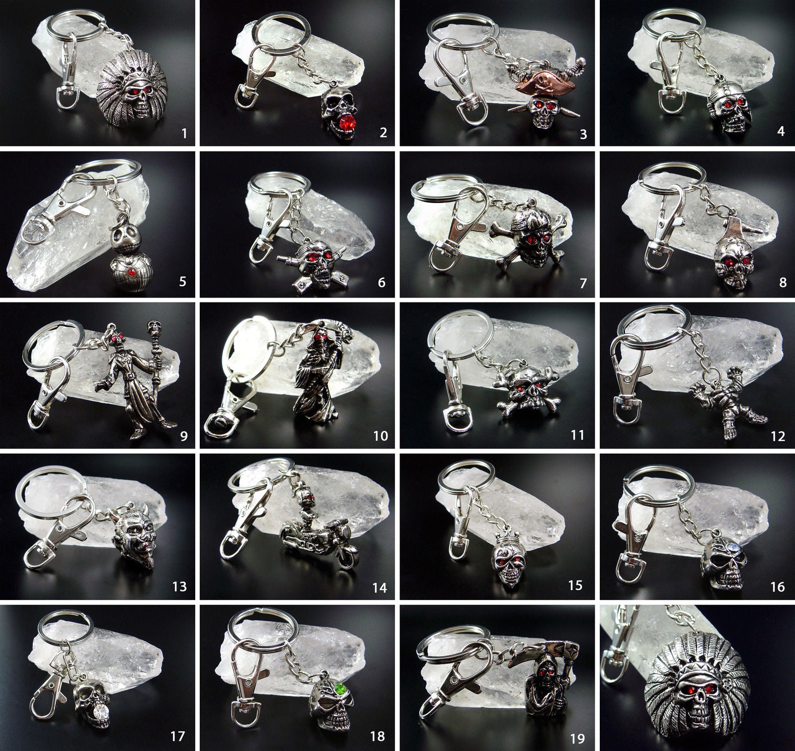 Schlüsselanhänger Taschenanhänger Gothik Skull Schädel Biker Totenkopf Teufel von vendor-unknown