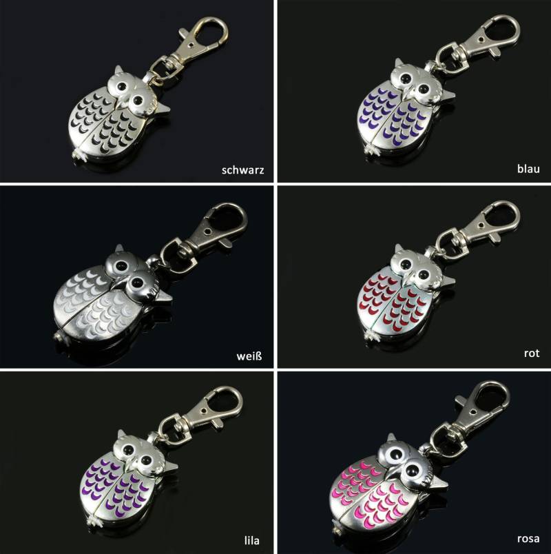 Schlüsselanhänger mit Quarz Uhr Eule Uhu Schlüssel Anhänger, neu von vendor-unknown