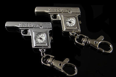 Schlüsselanhänger mit Quarz Uhr Pistole Anhänger, neu von vendor-unknown