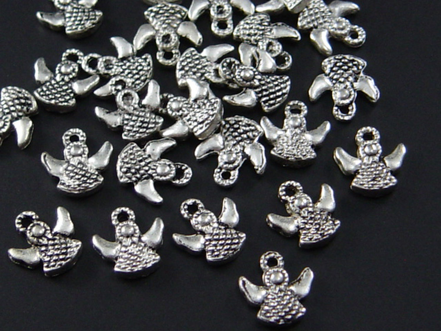 Schutzengel Anhänger mini 10 Stk. 9,5x9mm Engel Charm Bettelarmband, A-20,1 von vendor-unknown