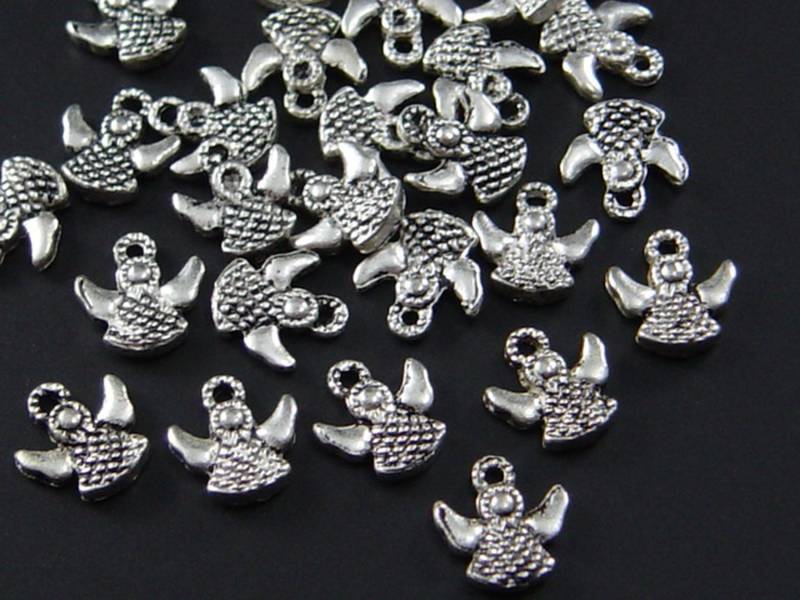 Schutzengel Anhänger mini 10 Stk. 9,5x9mm Engel Charm Bettelarmband, A-20,1 von vendor-unknown