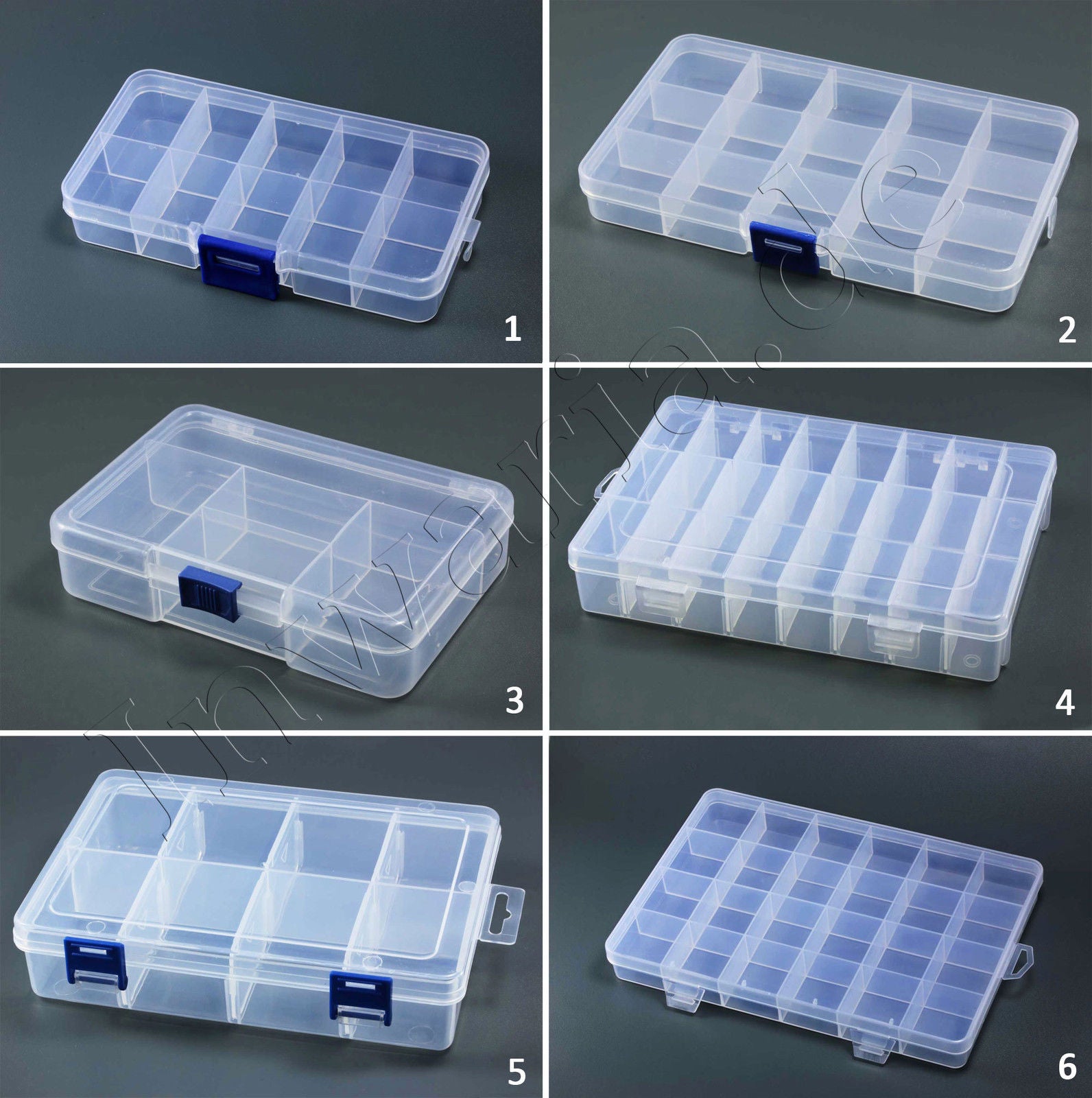 Sortimentskasten 5 Stk Sortierkiste Perlenbox Trennfächer Sortierbox Transparent von vendor-unknown