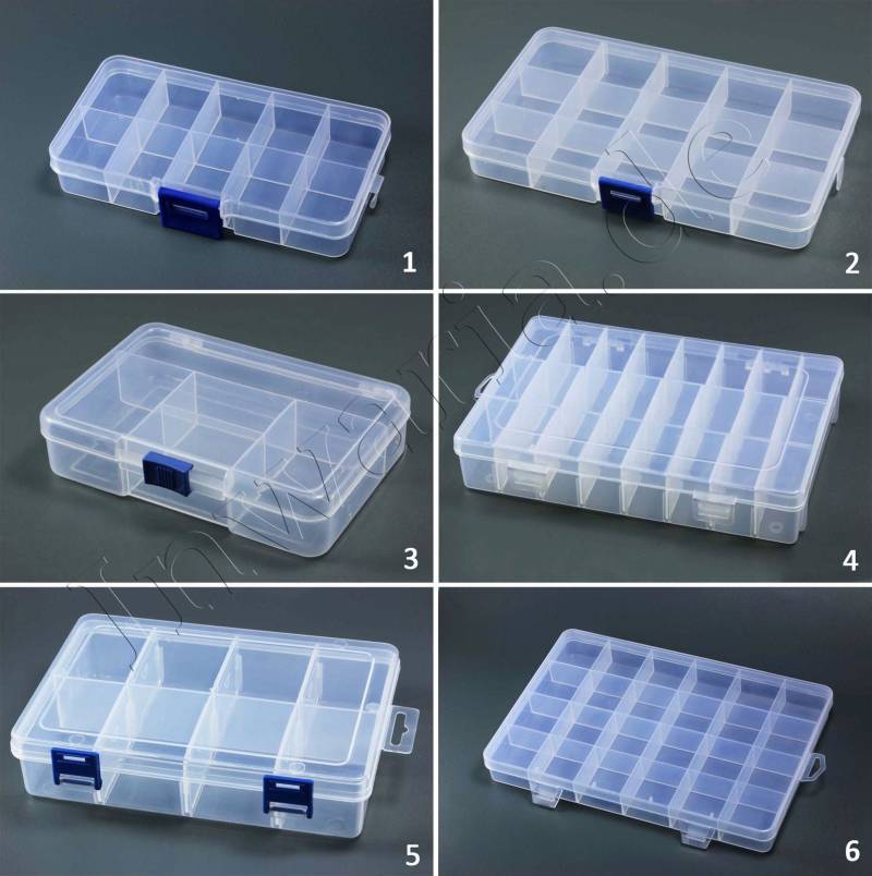 Sortimentskasten 5 Stk Sortierkiste Perlenbox Trennfächer Sortierbox Transparent von vendor-unknown