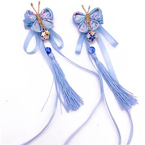 Schmetterling Hanfu Kopfbedeckung 2pcs Mädchen Chinesisches Haar Pin Quastel Haarnadel Schmuck Vintage Haare Clip von Vepoty