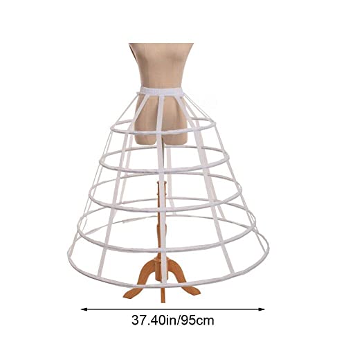 Vepoty Ausgehöhlter Caged 5-Hoop Bustle Viktorianischer Petticoat Rock Hochzeit Brautkleid Cosplay Pannier Crinoline Unterrock Slip von Vepoty