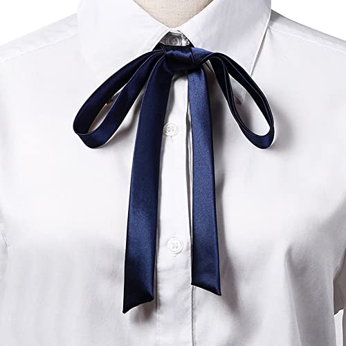 Vepoty Satin-Schal, Gürtel, langer, schmaler Schal, Krawatte, Vintage, elegantes Band, Knoten, einfarbig, Satin-Fliege für Damen von Vepoty