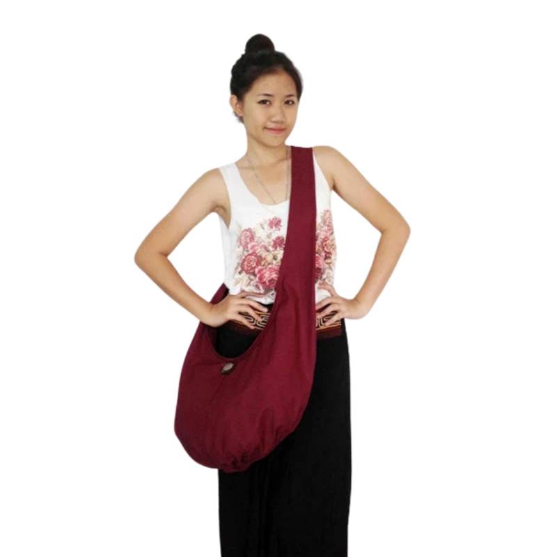 Kastanienbraune Canvas Hobo Bag Crossbody Sling Schultertasche von veradashop