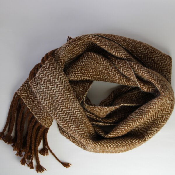 verdonna Handgewebter Schal aus reiner Alpakawolle, natürliche Wolle, ungefärbt, handgesponnen von verdonna