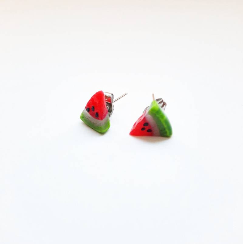 Wassermelonen Ohrstecker Watermelon Sommer Polymer Clay Miniatur Melonen Ohrringe Tiny Stud Earrings Wassermelonen Ohrstecker Watermelon Sommer Polymer Clay Miniatur Melonen Ohrringe Tiny Stud Earrings von verflixtundzugeklebt