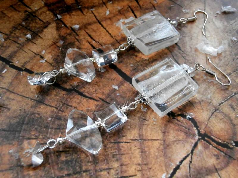 Ohrringe Weihnachten Transparent Kristall Und Glas Murano, Für Hochzeit, Jubiläum Ohrringe Weihnachten Transparent Kristall Und Glas Murano, Für Hochzeit, Jubiläum von verovalentinoverzi