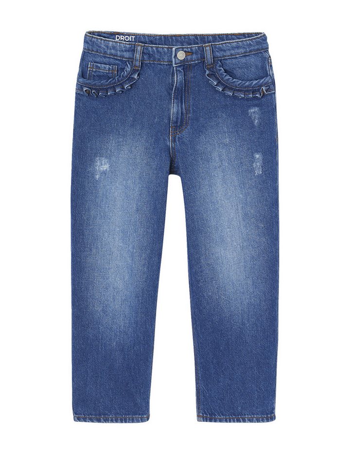 vertbaudet 7/8-Caprijeans Gerade Mädchen Jeans, Hüftweite COMFORT von vertbaudet