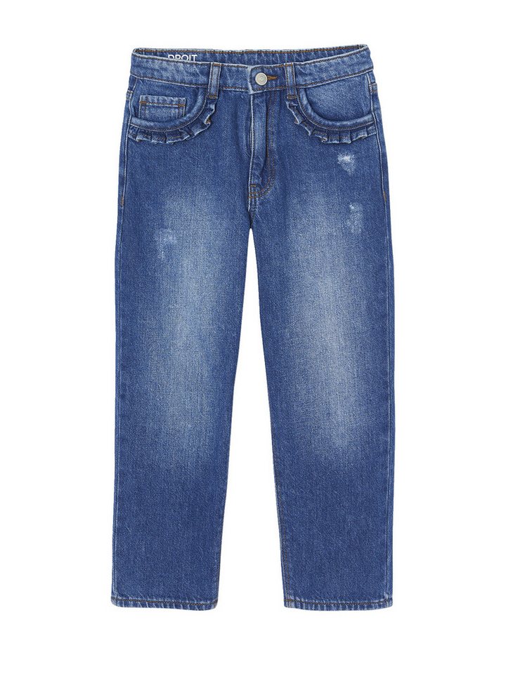 vertbaudet 7/8-Caprijeans Gerade Mädchen Jeans, Hüftweite Regular von vertbaudet
