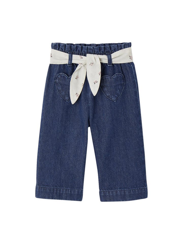 vertbaudet Regular-fit-Jeans Weite Baby Jeans mit Stoffgürtel von vertbaudet
