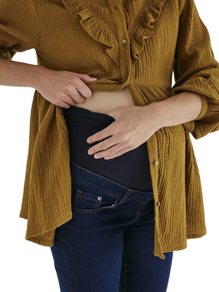 vertbaudet 7/8-Caprijeans Umstands-Jeans mit WATERLESS-Denim, Skinny-Fit Bundweite verstellbar von vertbaudet