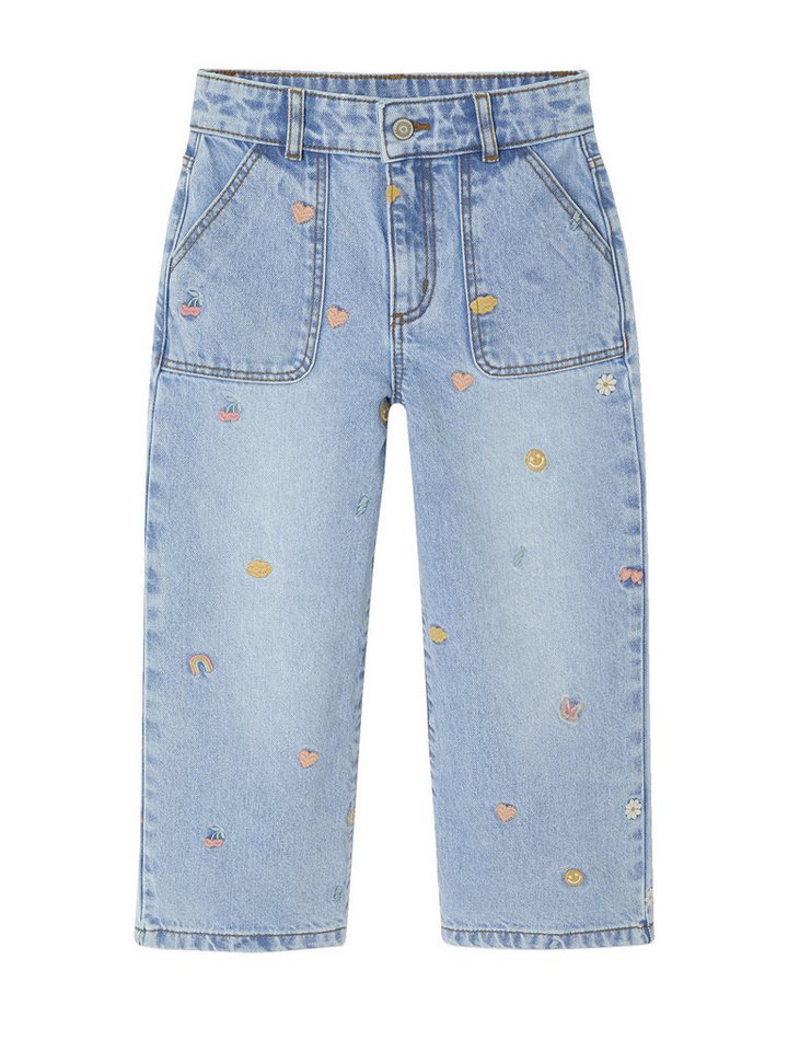 vertbaudet 7/8-Caprijeans Weite Mädchen Jeans mit Stickereien von vertbaudet