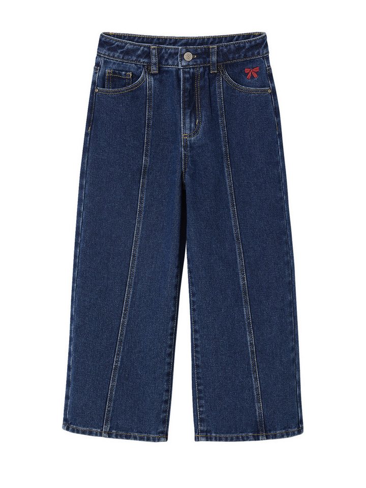 vertbaudet 7/8-Caprijeans Mädchen Flared-Jeans mit Ziernaht von vertbaudet