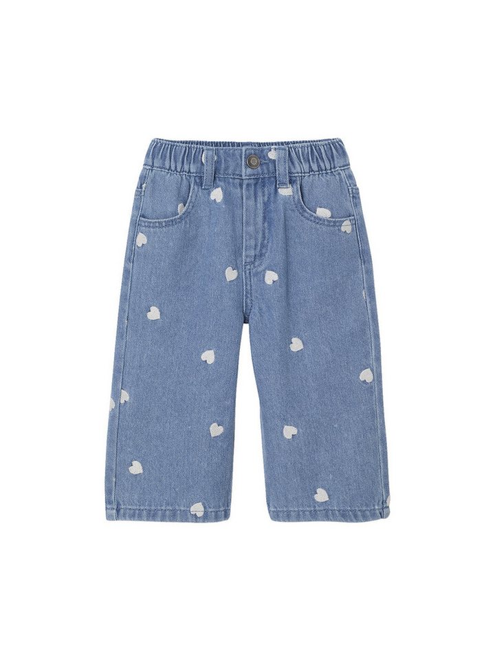 vertbaudet 7/8-Caprijeans Weite Baby Jeans mit Herzstickereien, Dehnbund vertbaudet 7/8-Caprijeans Weite Baby Jeans mit Herzstickereien, Dehnbund von vertbaudet