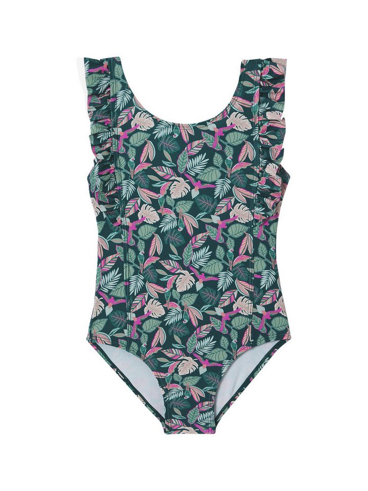 vertbaudet Badeanzug Mädchen Badeanzug mit Tropenprint von vertbaudet