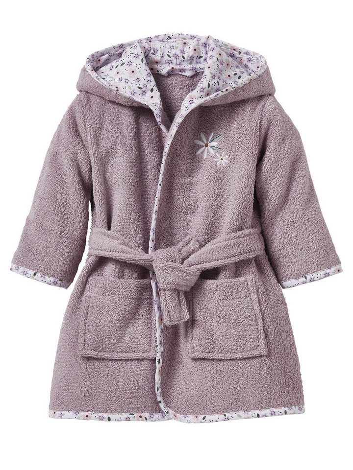 vertbaudet Bademantel Mädchen Baby Bademantel BLUMENZAUBER, Frottee, Blumenprint von vertbaudet