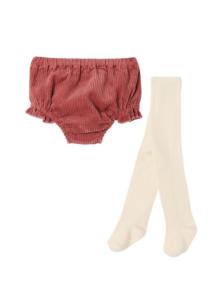 vertbaudet Bermudas Mädchen Baby-Set: Shorts aus Cord & Strumpfhose von vertbaudet