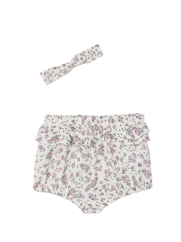 vertbaudet Bermudas Mädchen Baby-Set: Shorts & Haarband mit Blumenmuster, Set, 2-teilig von vertbaudet
