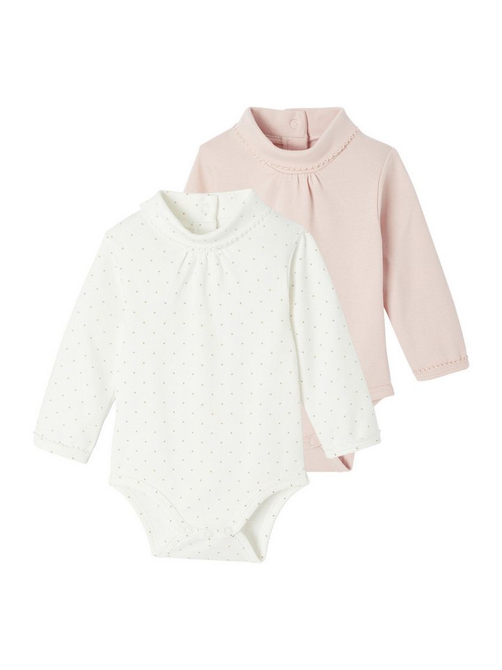 vertbaudet Blusentop Baby Bodys mit Rollkragen und langen Ärmeln 2er-Pack vertbaudet Blusentop Baby Bodys mit Rollkragen und langen Ärmeln 2er-Pack von vertbaudet