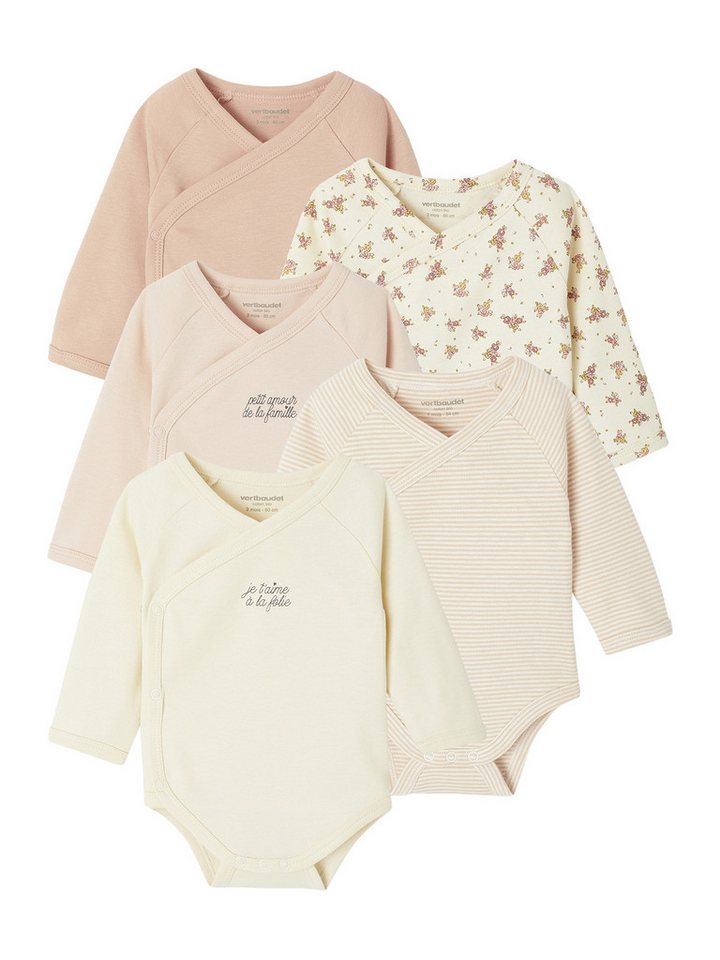 vertbaudet Body Bio-Kollektion: Baby Wickelbodys mit langen Ärmeln 5er-Pack von vertbaudet