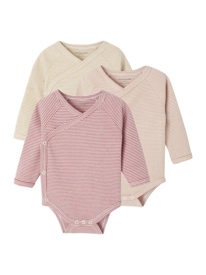 vertbaudet Body Bio-Kollektion: gestreifte Baby Wickelbodys 3er-Pack von vertbaudet