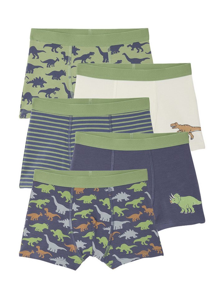 vertbaudet Boxershorts Boxershorts mit Dinosaurier Bio-Baumwolle, Jungen 5er-Pack von vertbaudet