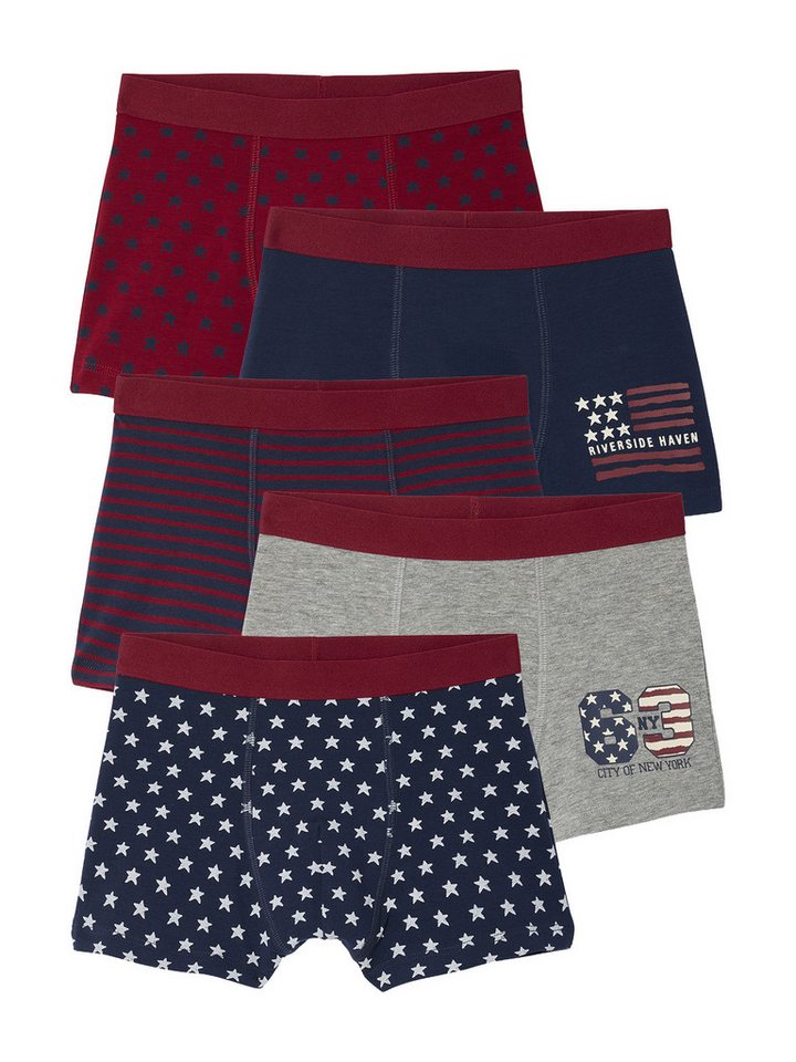 vertbaudet Boxershorts Boxershorts mit Flaggenmotiven, Jungen 5er-Pack von vertbaudet