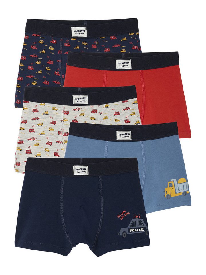 vertbaudet Boxershorts Boxershorts mit Autos Bio-Baumwolle, Jungen 5er-Pack von vertbaudet