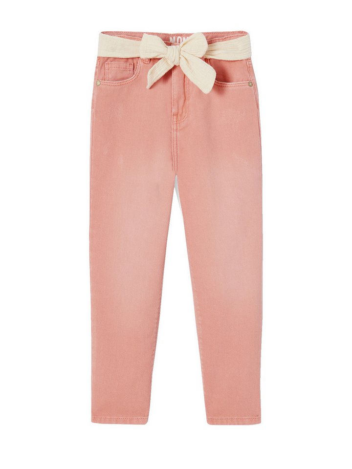 vertbaudet Cargohose Mädchen Hose mit Stoffgürtel Bundweite verstellbar von vertbaudet