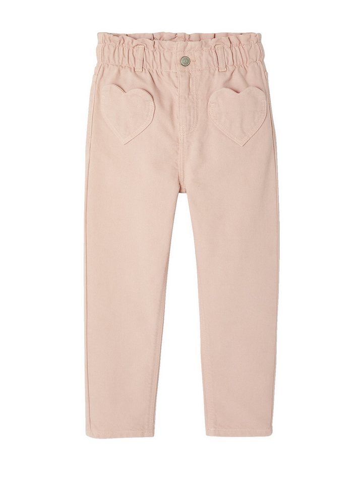 vertbaudet Cargohose Mädchen Paperbag-Hose mit Herztaschen von vertbaudet