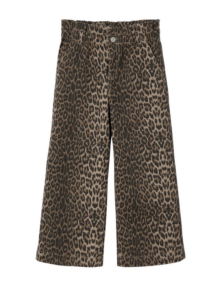 vertbaudet Cargohose Weite Mädchen Paperbag-Hose mit Leopardenmuster von vertbaudet
