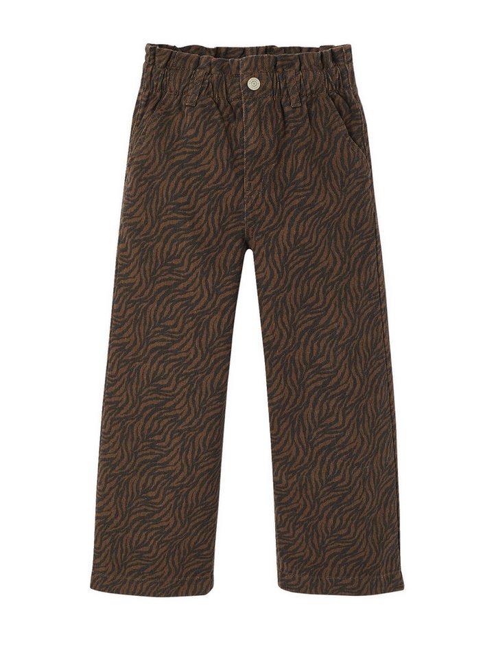 vertbaudet Cargohose Weite Mädchen Paperbag-Hose mit Leopardenmuster von vertbaudet