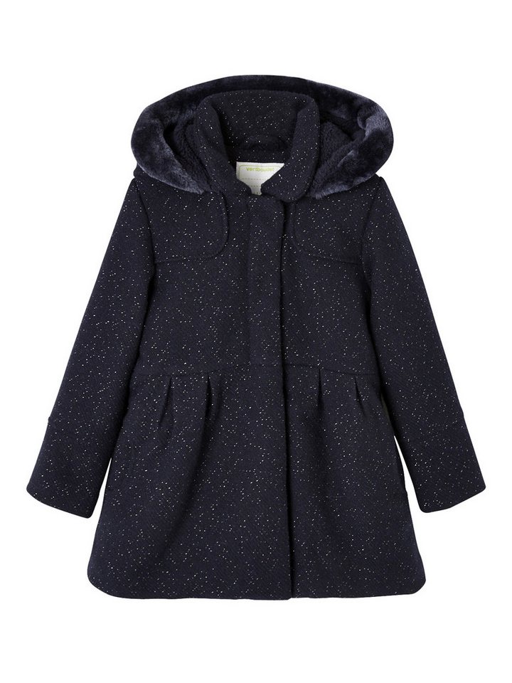 vertbaudet Dufflecoat Mädchen Wintermantel mit Kapuze, Woll-Mix von vertbaudet