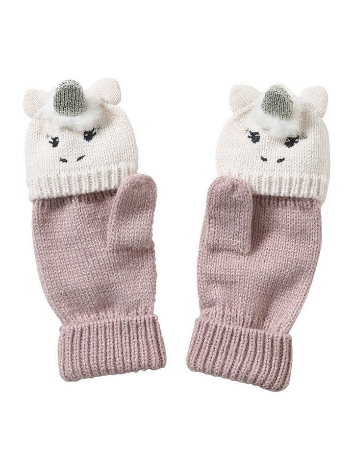 vertbaudet Fäustlinge Mädchen 2-in-1-Handschuhe, Einhorn 2-in-1, Einhorn von vertbaudet