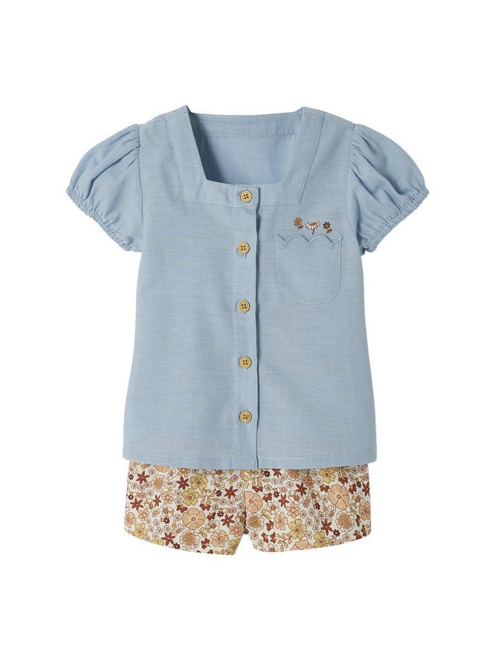 vertbaudet Hemd & Hose Mädchen Baby-Set: Bluse & Shorts von vertbaudet
