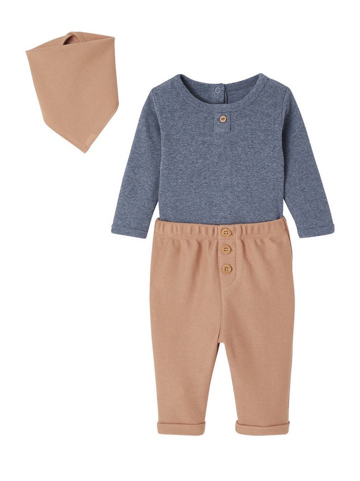 vertbaudet Hose & Shorts Baby-Set: Body, Hose & Halstuch von vertbaudet