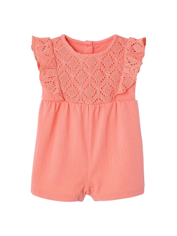 vertbaudet Jumpsuit Mädchen Baby Overall mit gehäkeltem Oberteil von vertbaudet
