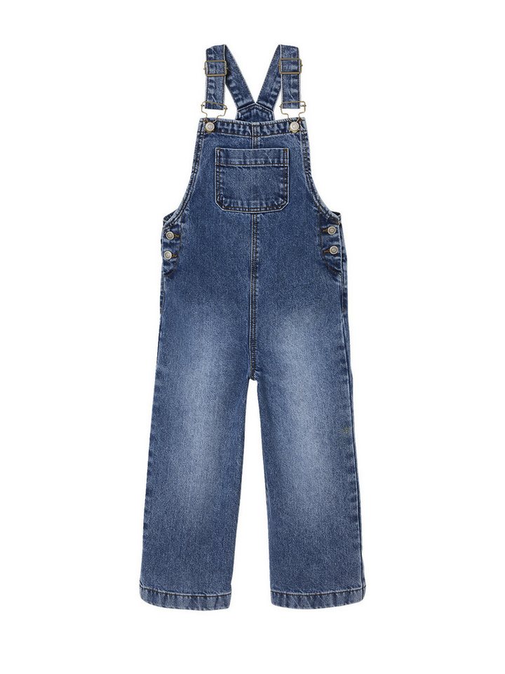 vertbaudet Jumpsuit Mädchen Jeans-Latzhose mit weitem Bein von vertbaudet