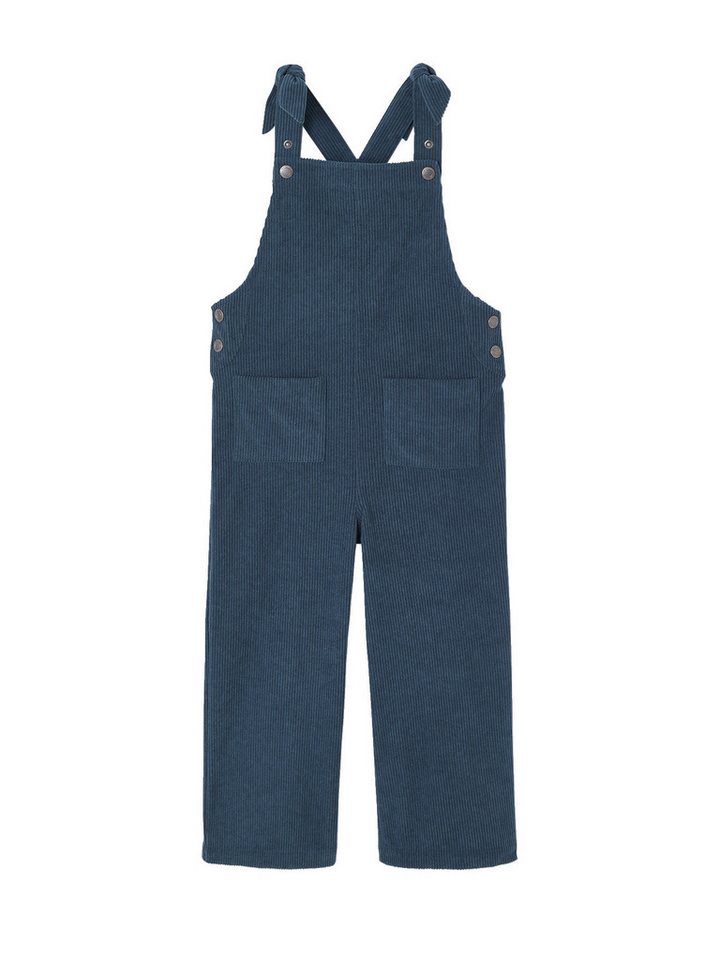 vertbaudet Jumpsuit Mädchen Samt-Latzhose mit weitem Bein von vertbaudet